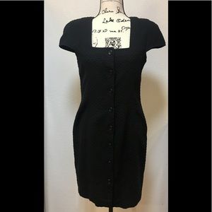 Little black dress. Vintage, textured mini dress